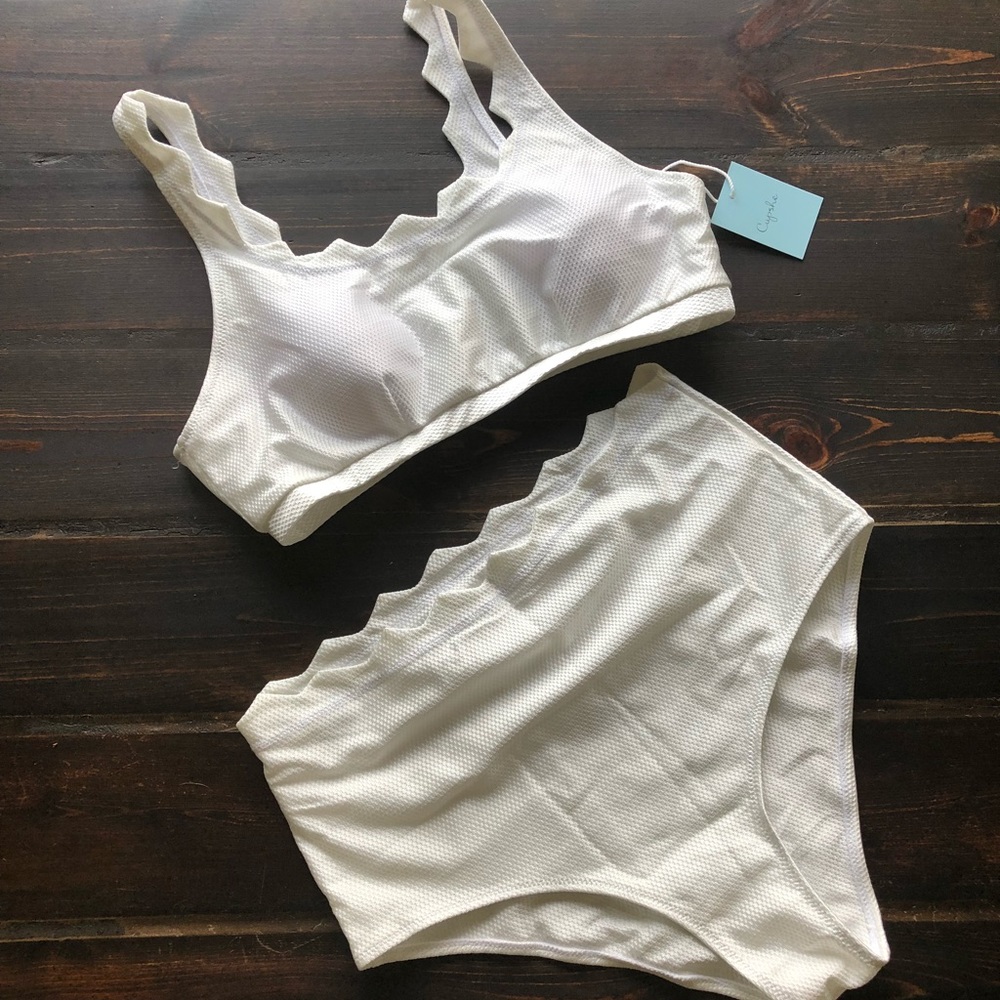 White high waisted bikini